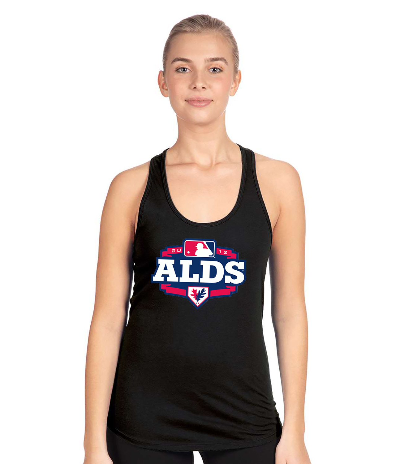 2012 ALDS American League Division Series Baseball Logo Symbol Emblem Customized Design on Women's Racerback Tank Top