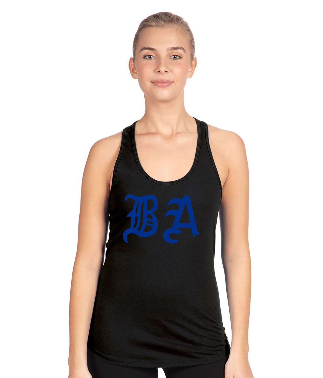 Boston Americans Jersey 1902 BA Baseball Logo Symbol Emblem Customized Design on Women's Racerback Tank Top