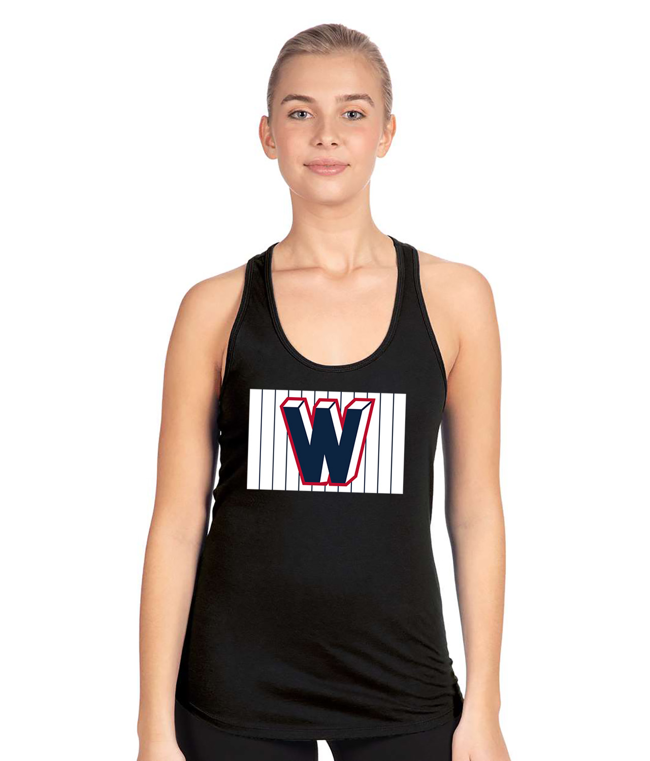 Washington Nationals Jersey 1956-58 Baseball Logo Symbol Emblem Customized Design on Women's Racerback Tank Top