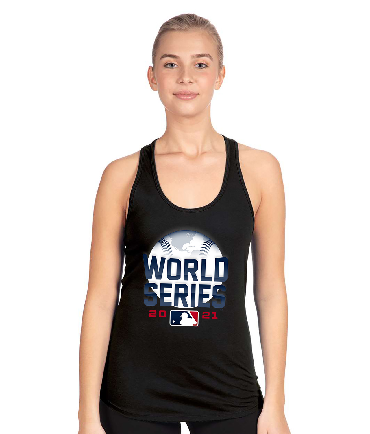 MLB World Series 2021 Baseball Logo Symbol Emblem Customized Design on Women's Racerback Tank Top