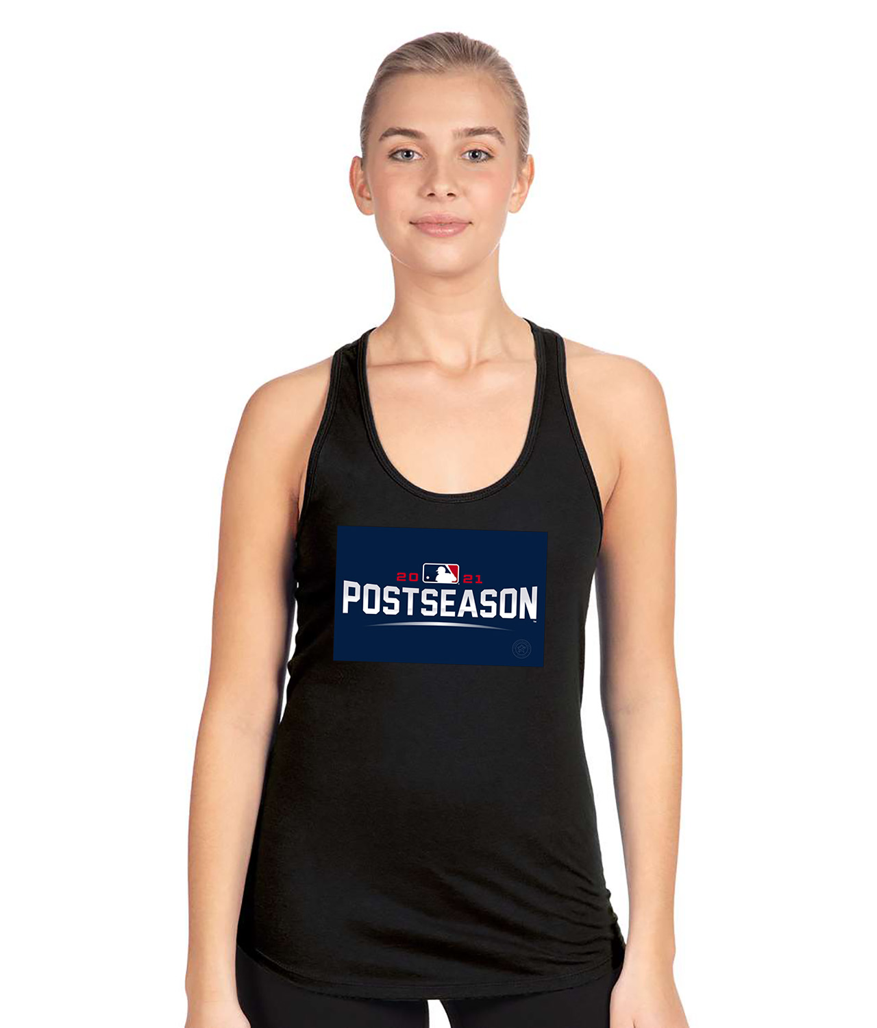 The 2021 Major League Baseball Postseason Alternative Logo Symbol Emblem Customized Design on Women's Racerback Tank Top