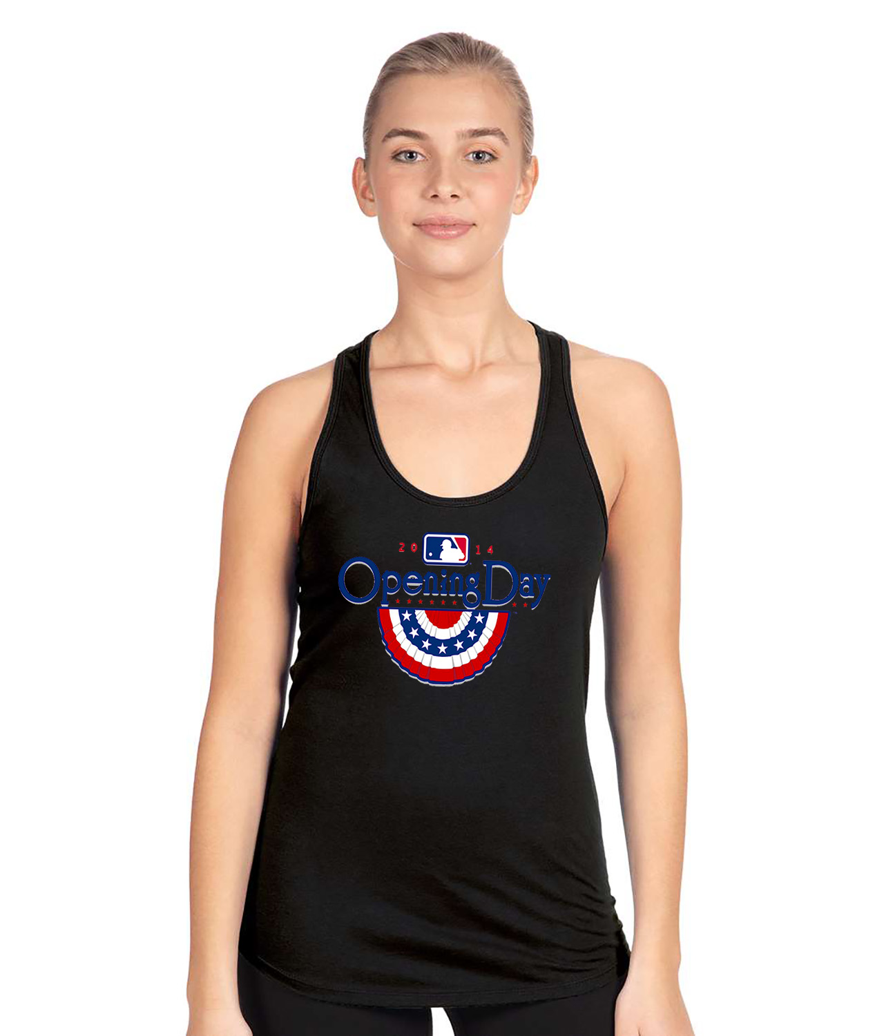 2014 MLB Opening Day Baseball Logo Symbol Emblem Customized Design on Women's Racerback Tank Top