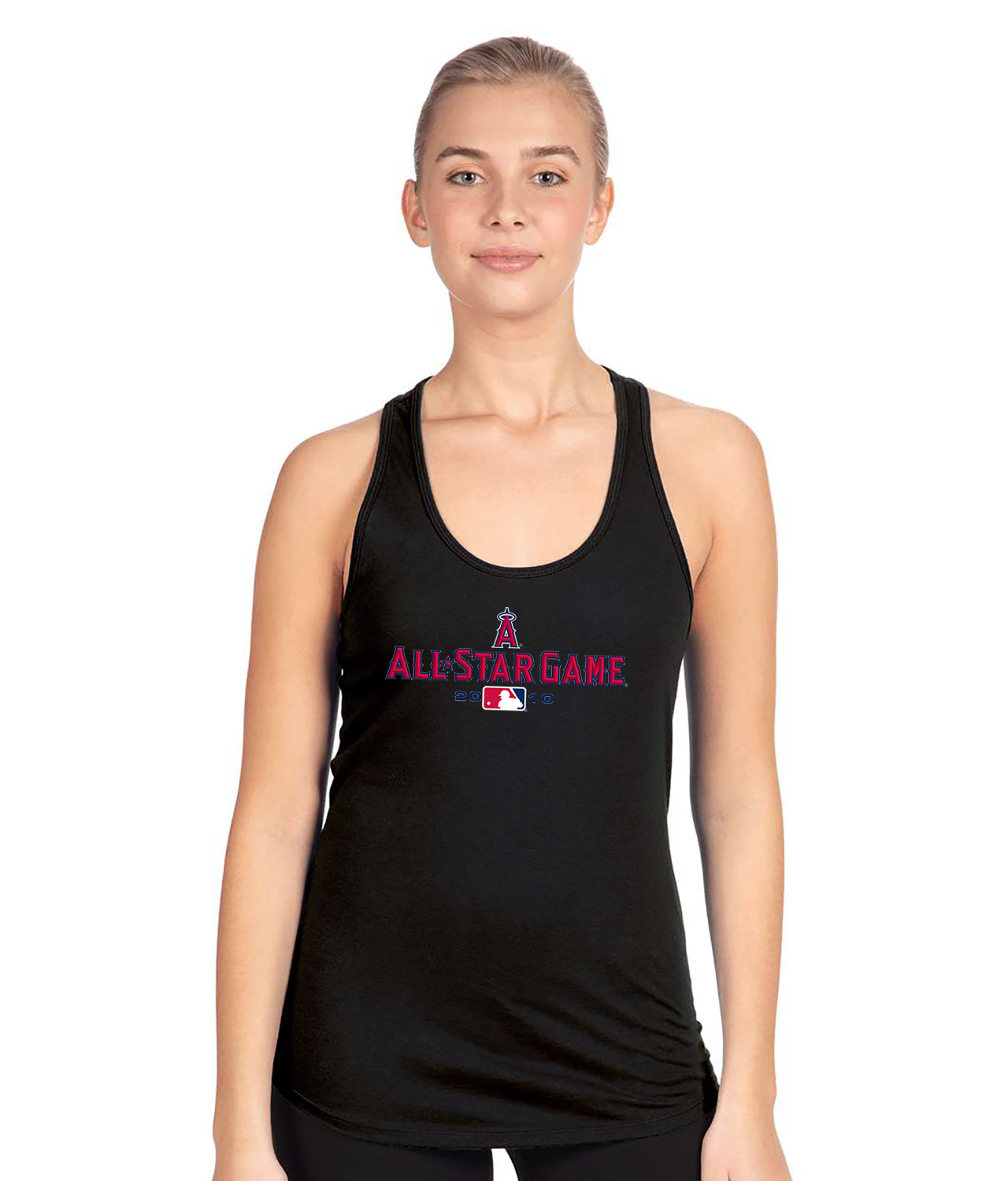 2010 MLB All-Star Game Angel Stadium Anaheim Baseball Logo Symbol Emblem Customized Design on Women's Racerback Tank Top