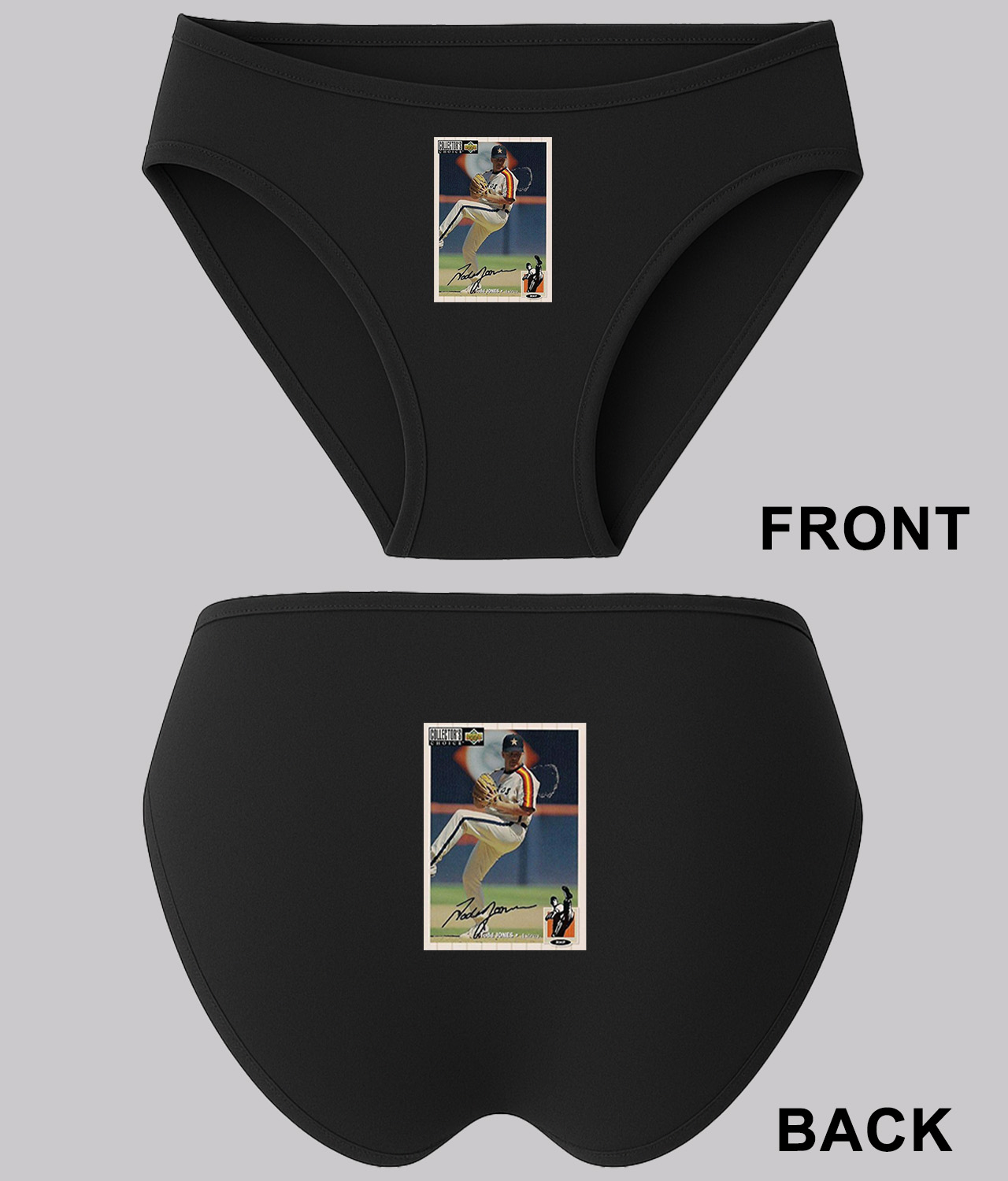 1993 Todd Jones Houston Astros Photo Baseball Logo Symbol Emblem Customized Design on Women's Bikini Brief Underwear