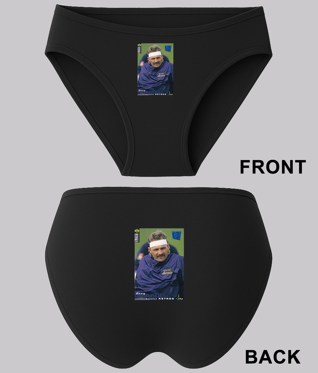 1994 Doug Drabek Houston Astros Photo Baseball Logo Symbol Emblem Customized Design on Women's Bikini Brief Underwear