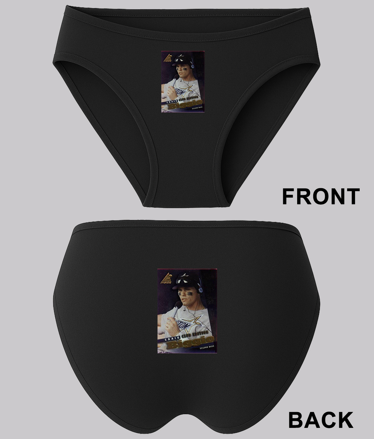 1997 Craig Biggio Houston Astros Photo Baseball Logo Symbol Emblem Customized Design on Women's Bikini Brief Underwear