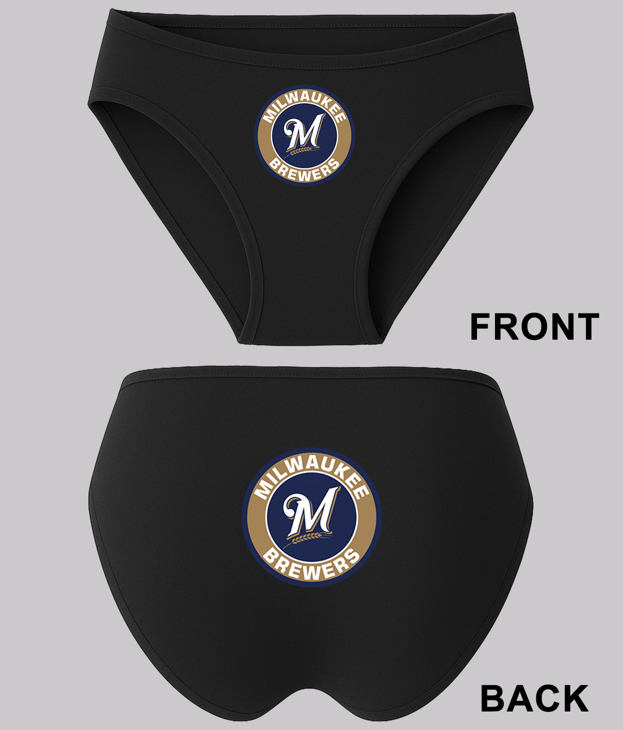 Milwaukee Brewers Emblem Baseball Logo Symbol Emblem Customized Design on Women's Bikini Brief Underwear
