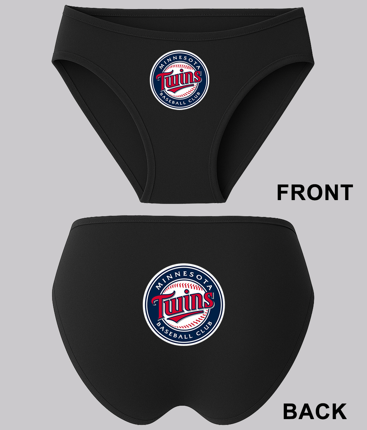 Minnesota Twins Baseball Logo Symbol Emblem Customized Design on Women's Bikini Brief Underwear
