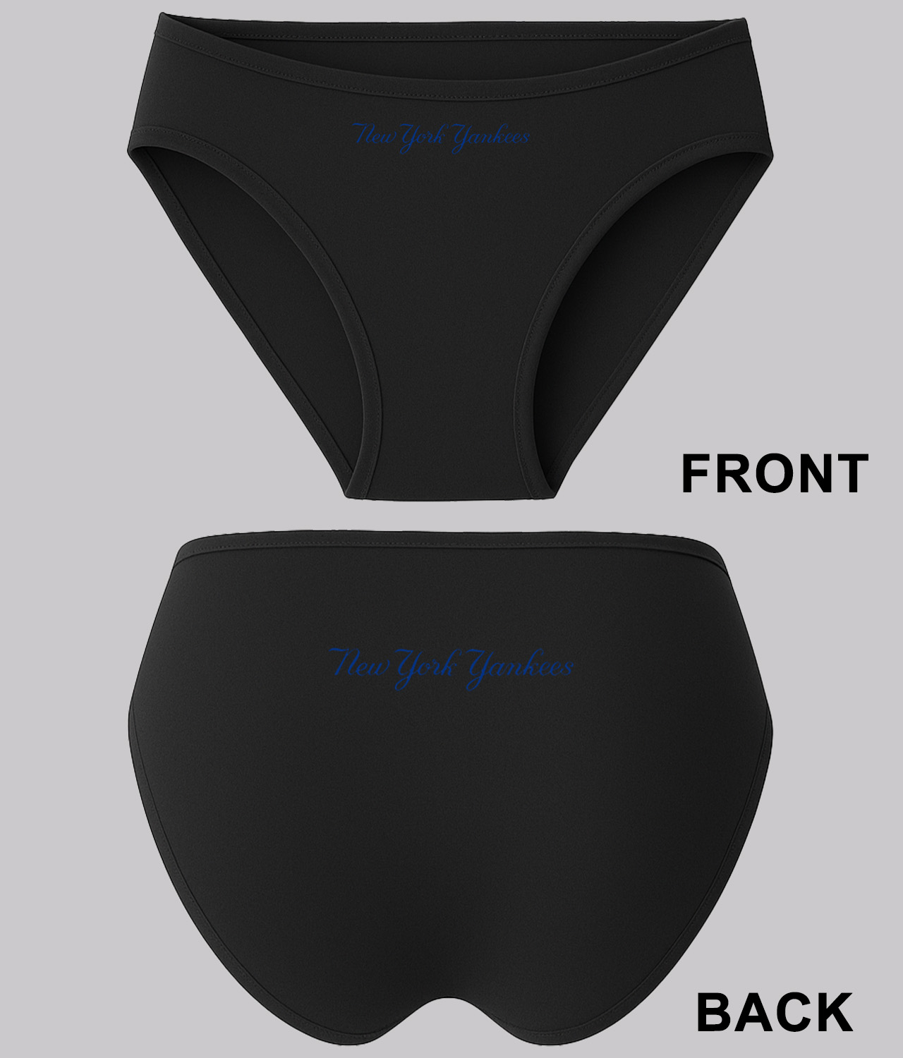 New York Yankees Navy Baseball Logo Symbol Emblem Customized Design on Women's Bikini Brief Underwear