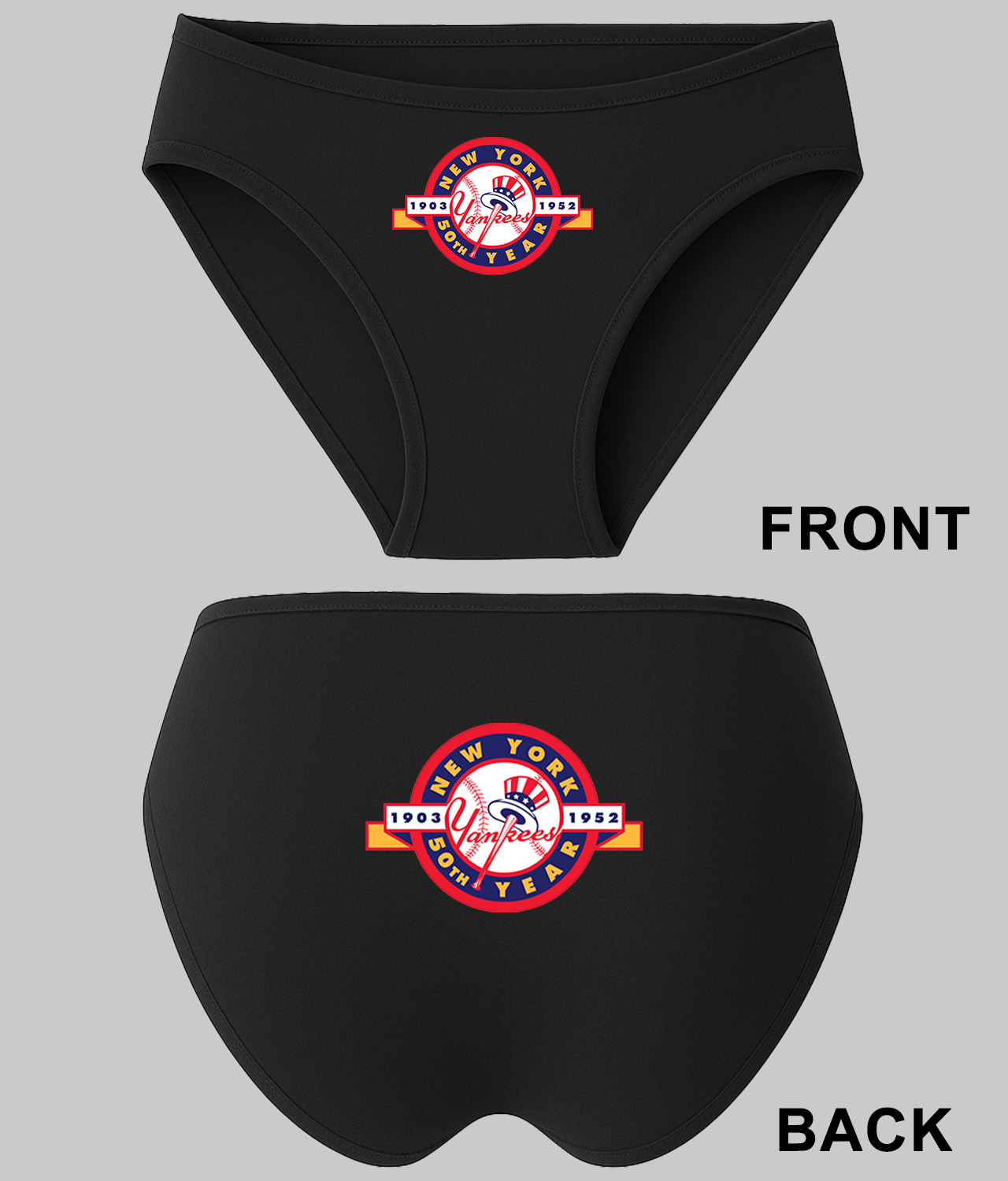 50th Anniversary Of The New York Yankees Baseball Logo Symbol Emblem Customized Design on Women's Bikini Brief Underwear