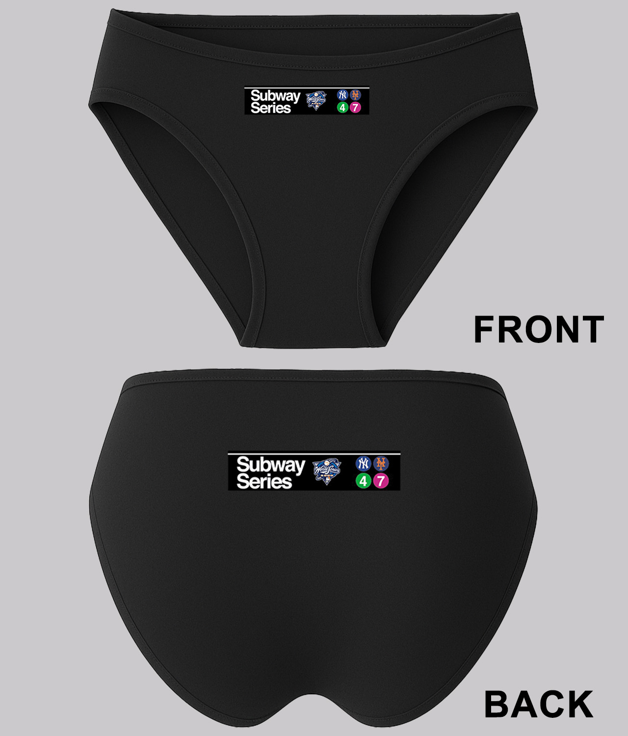 2000 World Series Subway Series New York Yankees Special Baseball Logo Symbol Emblem Customized Design on Women's Bikini Brief Underwear