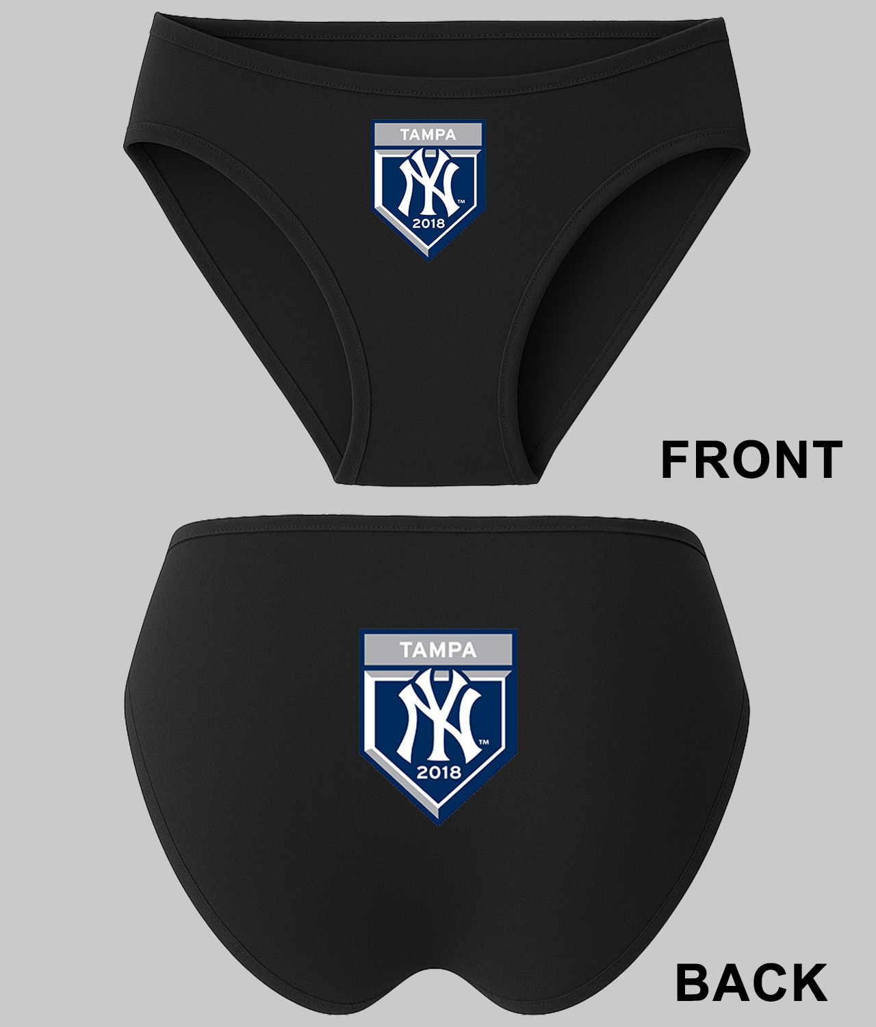 New York Yankees 2018 Spring Training Baseball Logo Symbol Emblem Customized Design on Women's Bikini Brief Underwear