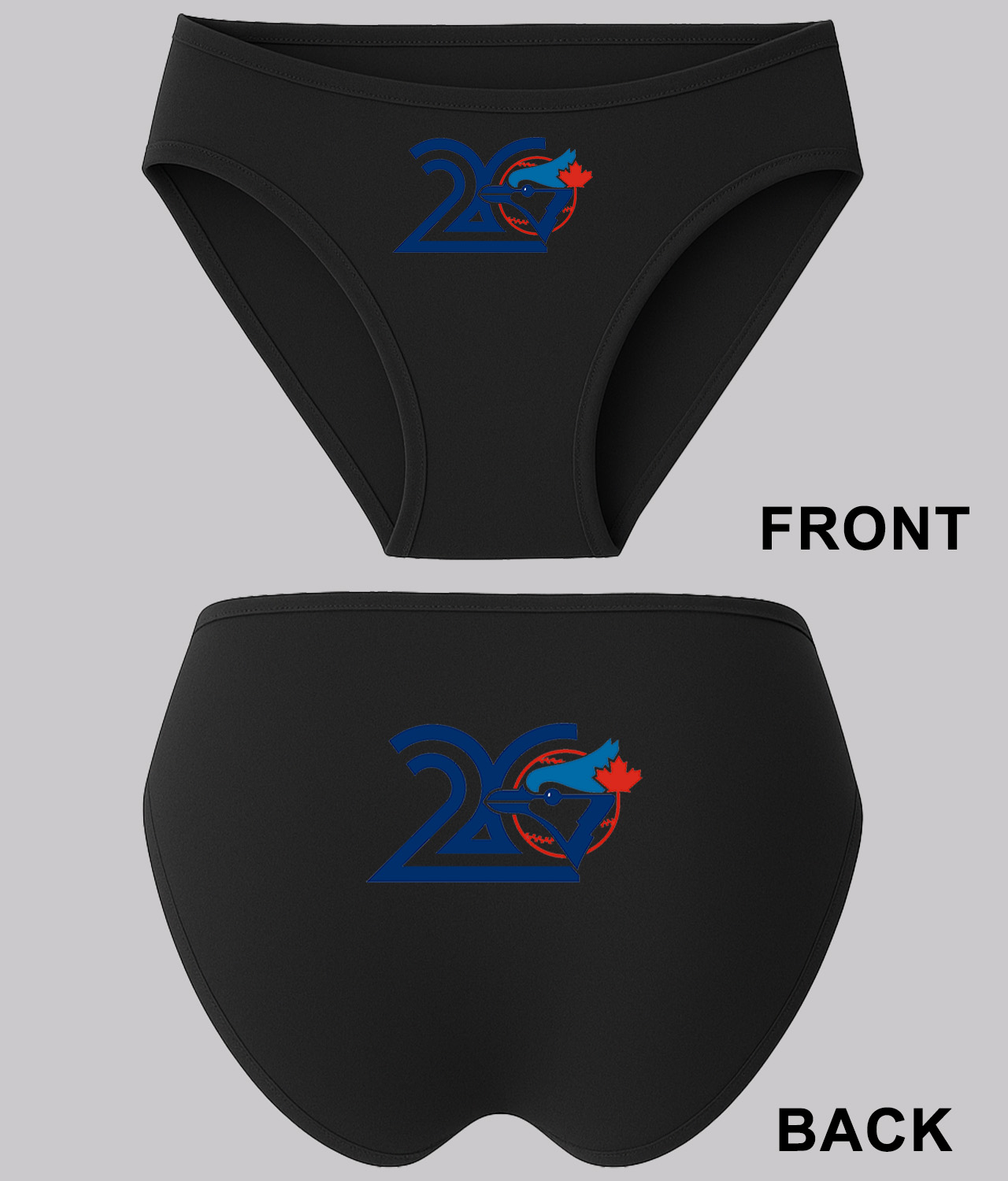 Toronto Blue Jays 20th Anniversary 1996 Baseball Logo Symbol Emblem Customized Design on Women's Bikini Brief Underwear