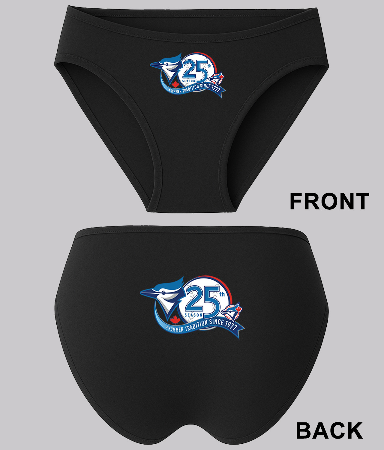 Toronto Blue Jays 25th Season - A Summer Tradition Since 77 Baseball Logo Symbol Emblem Customized Design on Women's Bikini Brief Underwear