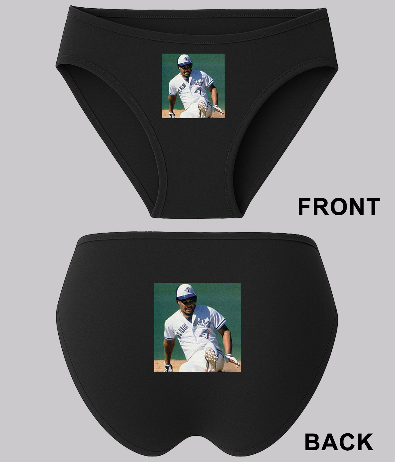 1990 George Bell Toronto Blue Jays Photo Baseball Logo Symbol Emblem Customized Design on Women's Bikini Brief Underwear