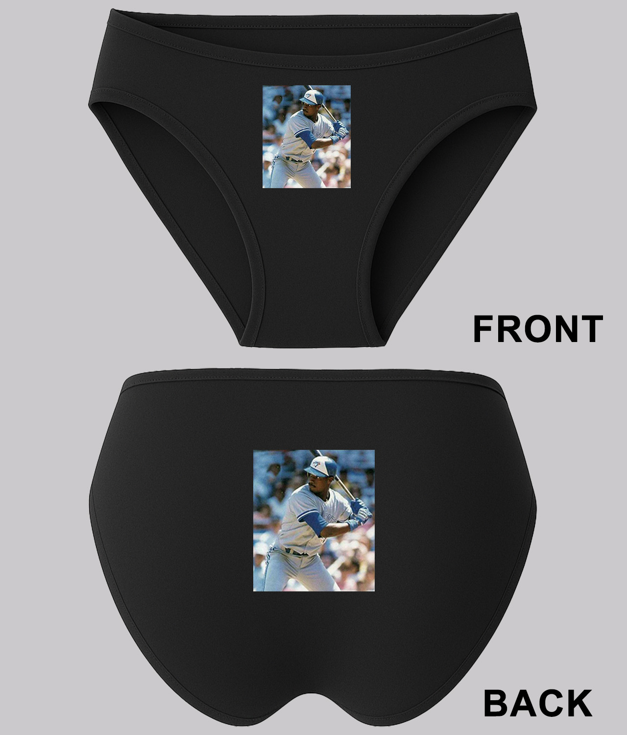1990 Fred McGriff Toronto Blue Jays Photo Baseball Logo Symbol Emblem Customized Design on Women's Bikini Brief Underwear