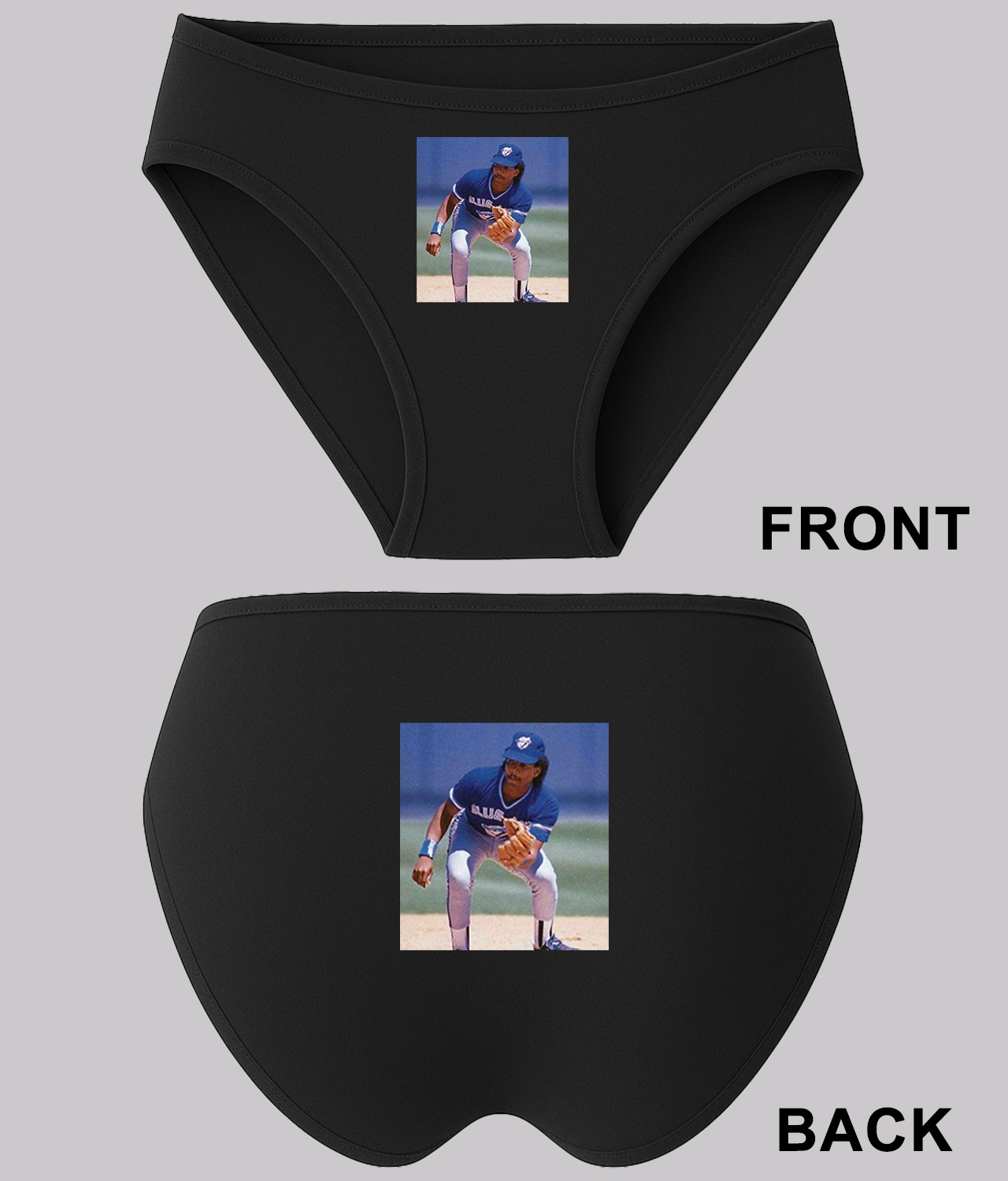 1990 Manny Lee Toronto Blue Jays Photo Baseball Logo Symbol Emblem Customized Design on Women's Bikini Brief Underwear