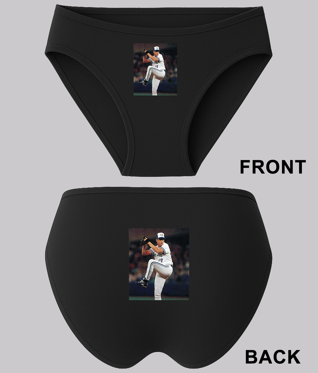 1992 David Cone Toronto Blue Jays Photo Baseball Logo Symbol Emblem Customized Design on Women's Bikini Brief Underwear