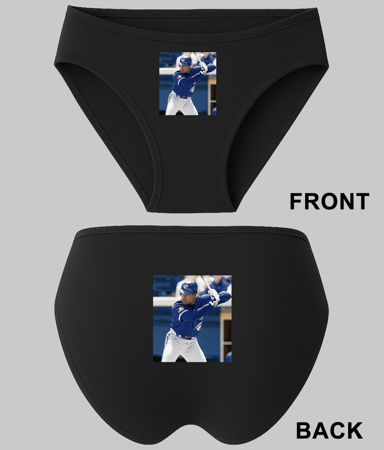 1994 Carlos Delgado Toronto Blue Jays Photo Baseball Logo Symbol Emblem Customized Design on Women's Bikini Brief Underwear