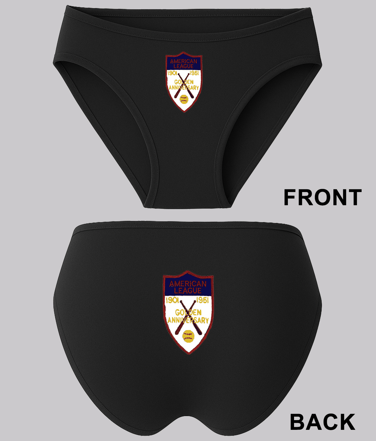 50th Anniversary Of The American Baseball League Logo Symbol Emblem Customized Design on Women's Bikini Brief Underwear