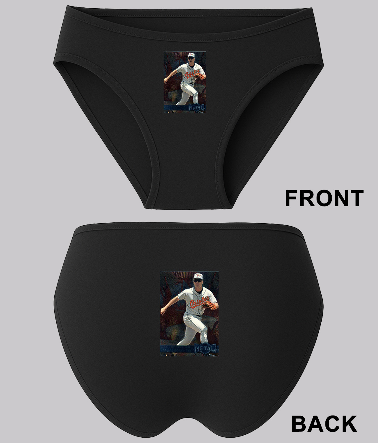1995 Baltimore Orioles Cal Ripken Photo Baseball Logo Symbol Emblem Customized Design on Women's Bikini Brief Underwear