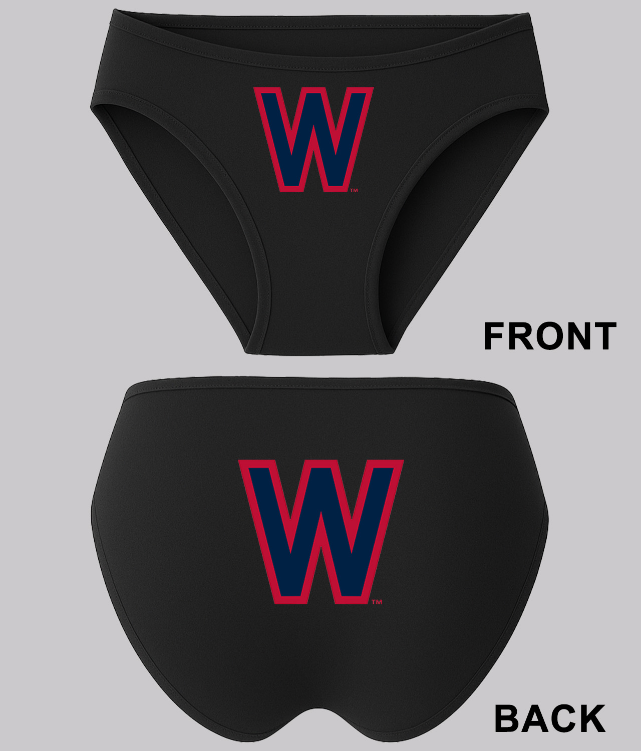 Washington Nationals Primary 1936 Baseball Logo Symbol Emblem Customized Design on Women's Bikini Brief Underwear