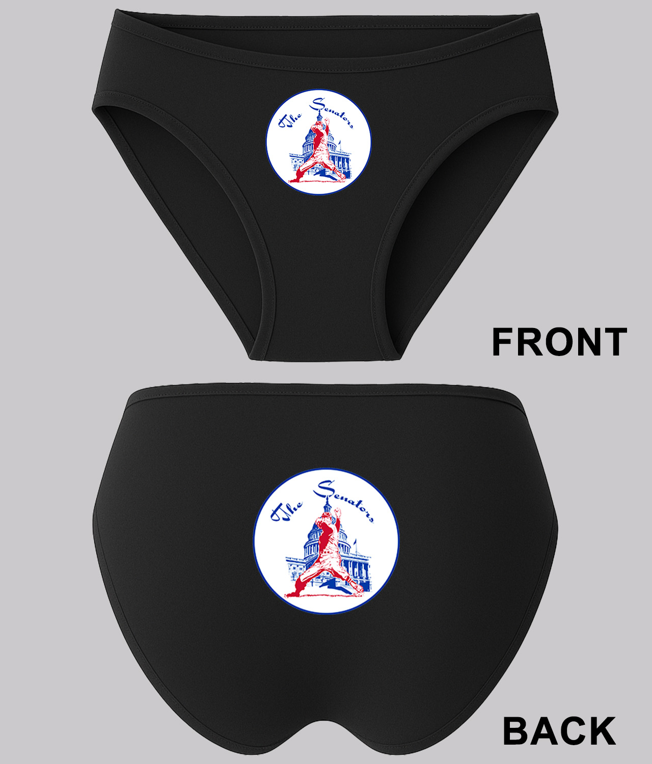 Washington Senators Primary 1961-71 Baseball Logo Symbol Emblem Customized Design on Women's Bikini Brief Underwear