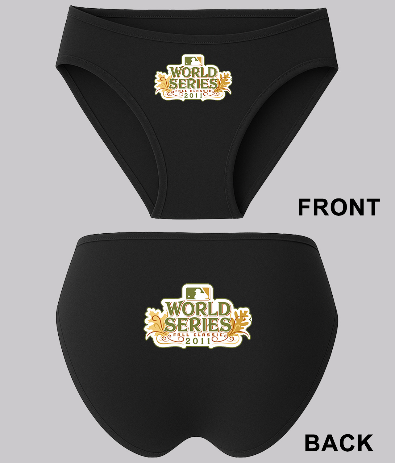 MLB World Series Fall Classic 2011 Baseball Logo Symbol Emblem Customized Design on Women's Bikini Brief Underwear