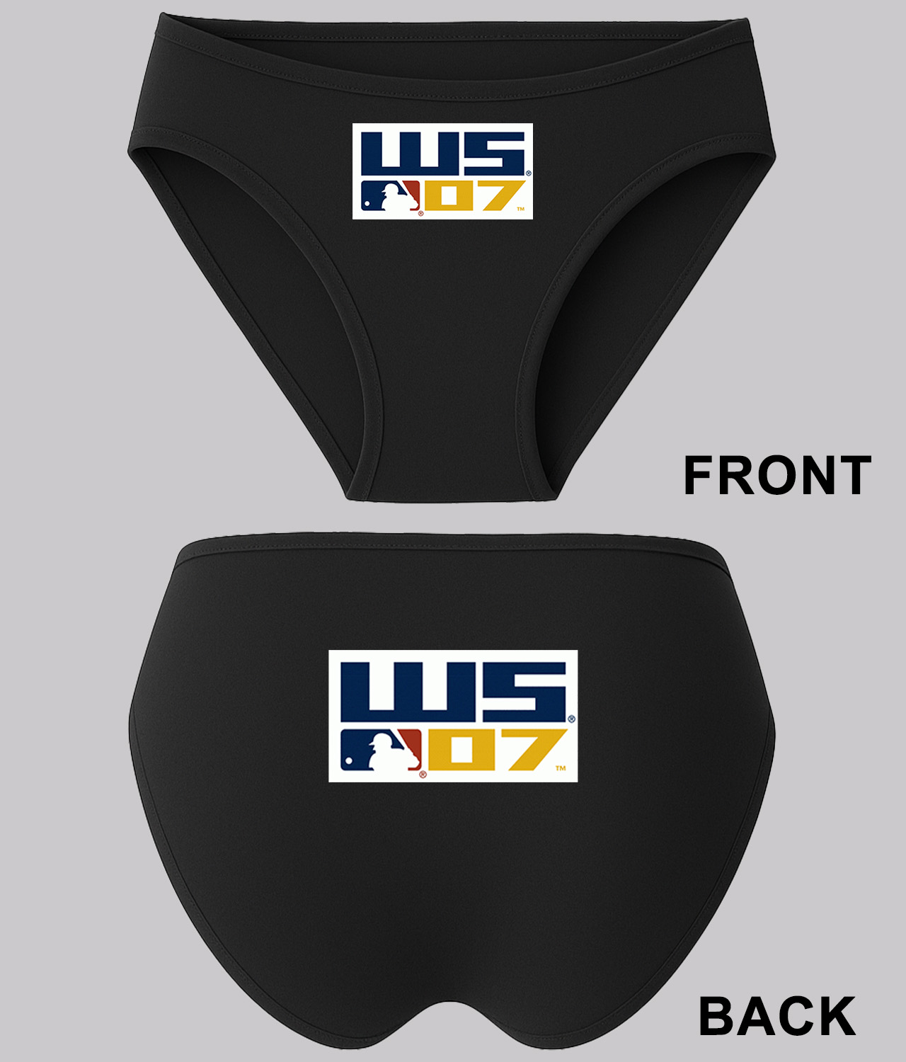 MLB World Series WS 07 Baseball Logo Symbol Emblem Customized Design on Women's Bikini Brief Underwear