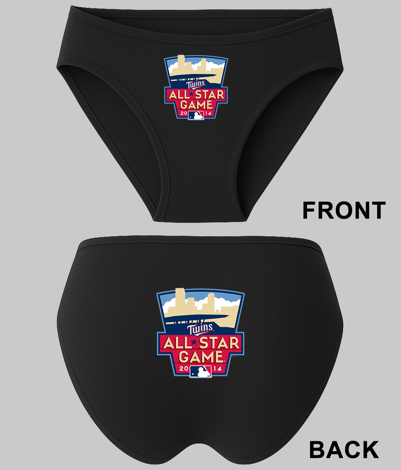 2014 MLB All-Star Game - Minnesota Twins Baseball Logo Symbol Emblem Customized Design on Women's Bikini Brief Underwear