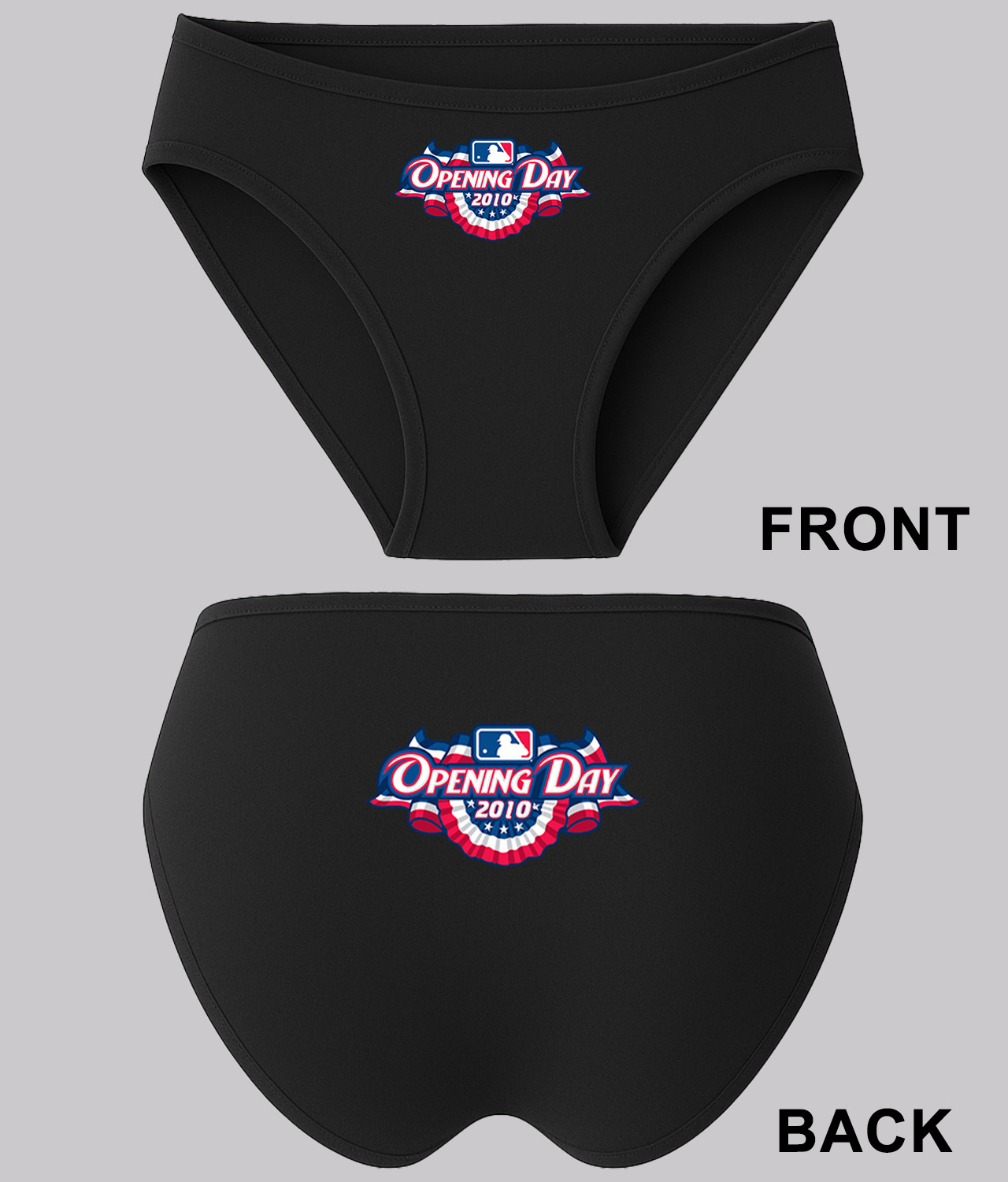 2010 MLB Opening Day Baseball Logo Symbol Emblem Customized Design on Women's Bikini Brief Underwear