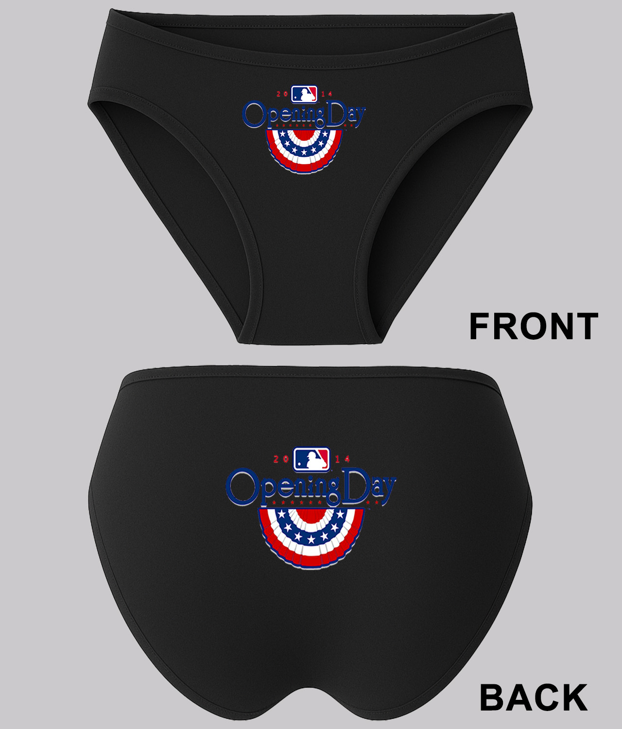 2014 MLB Opening Day Baseball Logo Symbol Emblem Customized Design on Women's Bikini Brief Underwear