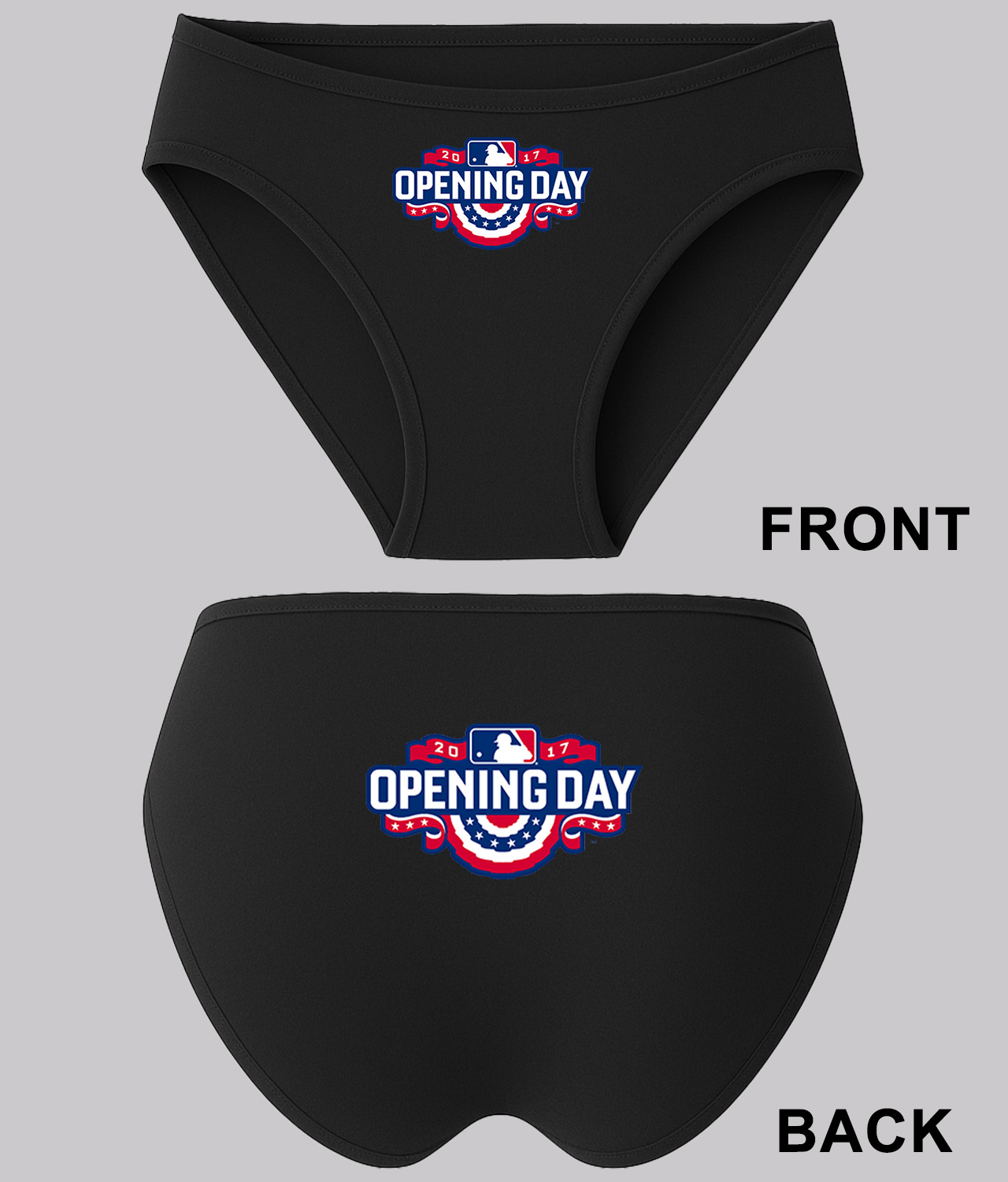 Major League Baseball MLB Opening Day 2017 Logo Symbol Emblem Customized Design on Women's Bikini Brief Underwear - Image 1