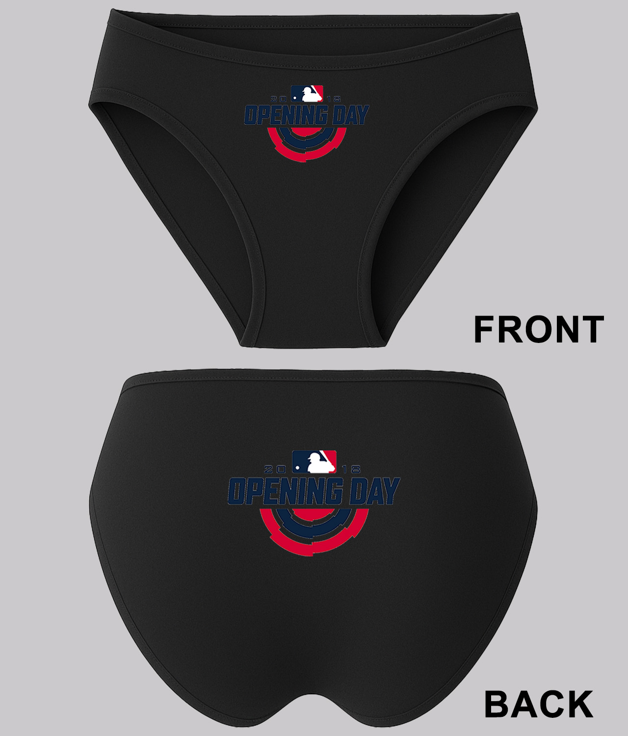 Major League Baseball MLB Opening Day 2018 Logo Symbol Emblem Customized Design on Women's Bikini Brief Underwear