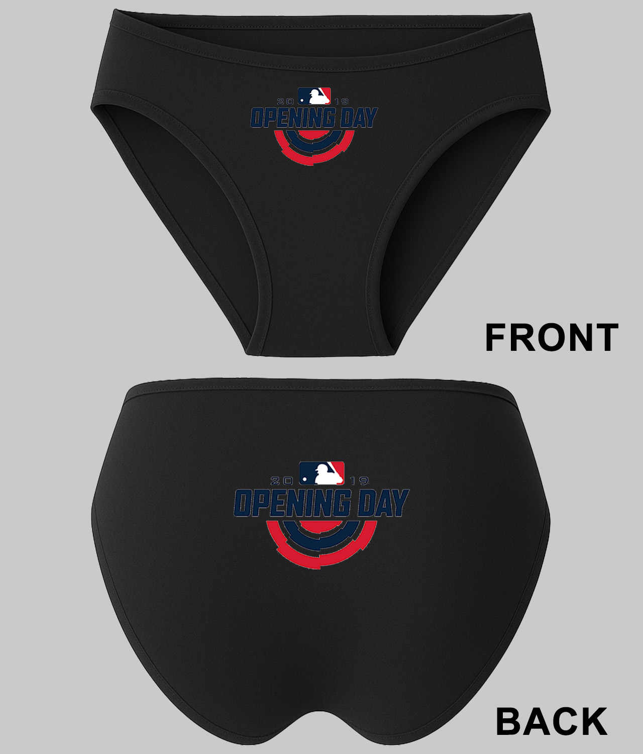 2019 MLB Opening Day Baseball Logo Symbol Emblem Customized Design on Women's Bikini Brief Underwear