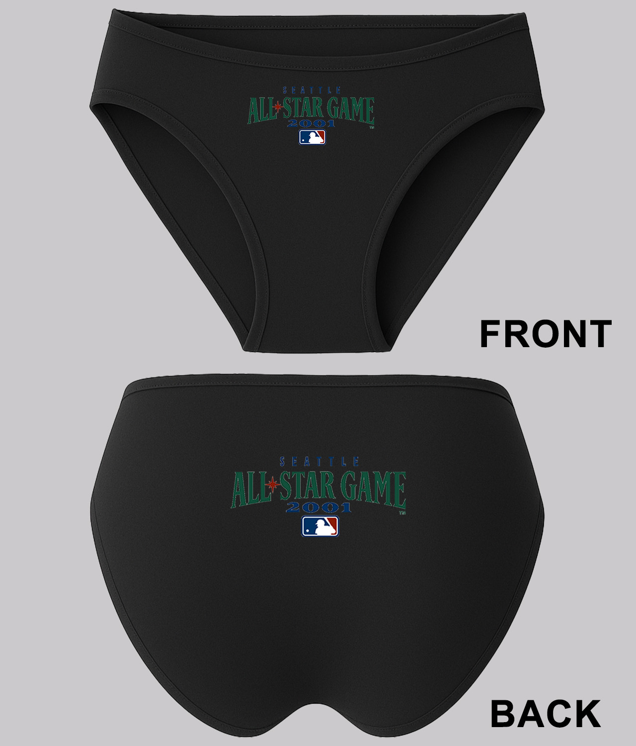 2001 MLB All-Star Game Seattle Washington Baseball Logo Symbol Emblem Customized Design on Women's Bikini Brief Underwear