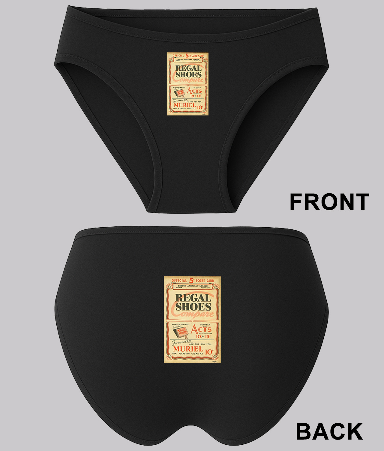 Boston Red Sox Program 1937 Baseball Logo Symbol Emblem Customized Design on Women's Bikini Brief Underwear