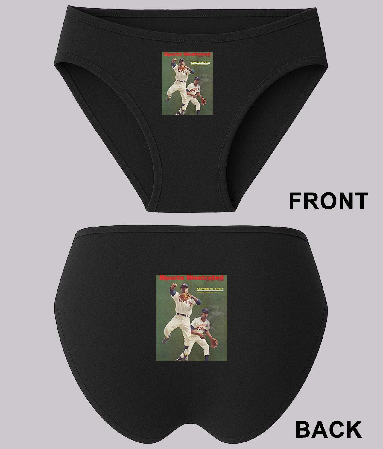 1966 Houston Astros Photo Astros In Orbit Baseball Logo Symbol Emblem Customized Design on Women's Plus Size Bikini Brief Underwear