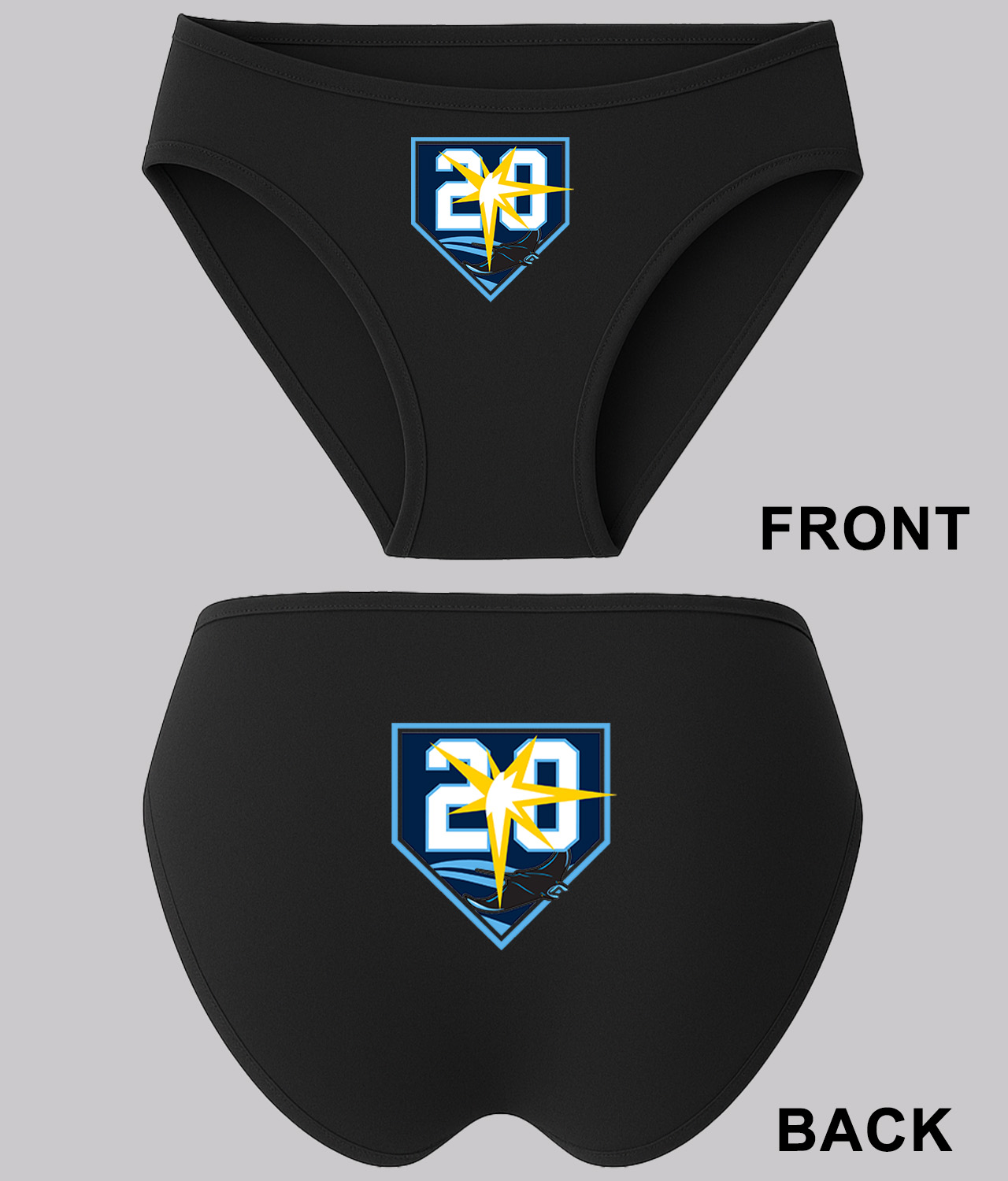 20th Anniversary Tampa Bay Rays - Tampa Bay Devil Rays Baseball Logo Symbol Emblem Customized Design on Women's Plus Size Bikini Brief Underwear