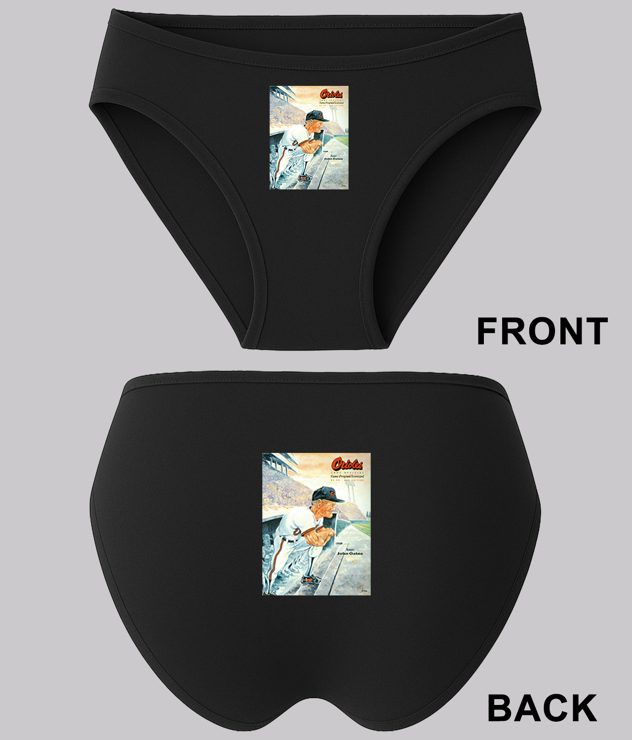 1991 Baltimore Orioles Game Program Scorecard Baseball Logo Symbol Emblem Customized Design on Women's Plus Size Bikini Brief Underwear