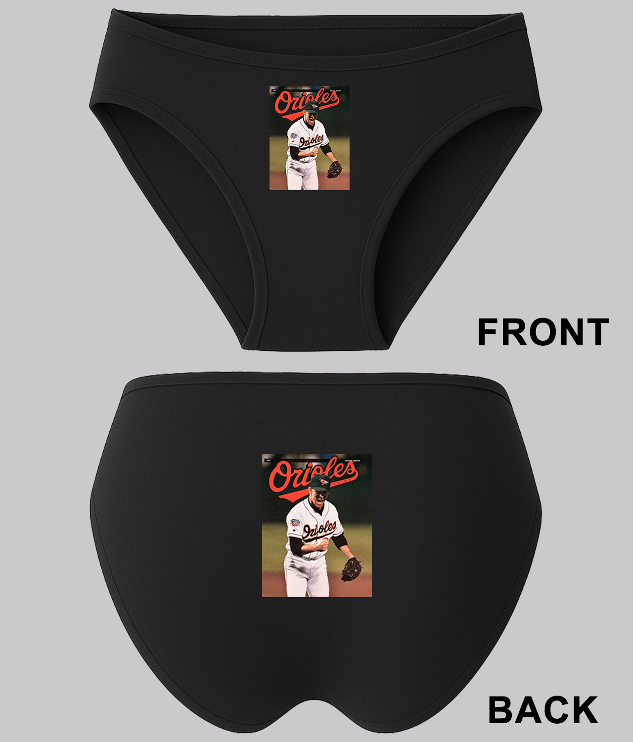 1997 Baltimore Orioles Game Program Baseball Logo Symbol Emblem Customized Design on Women's Plus Size Bikini Brief Underwear