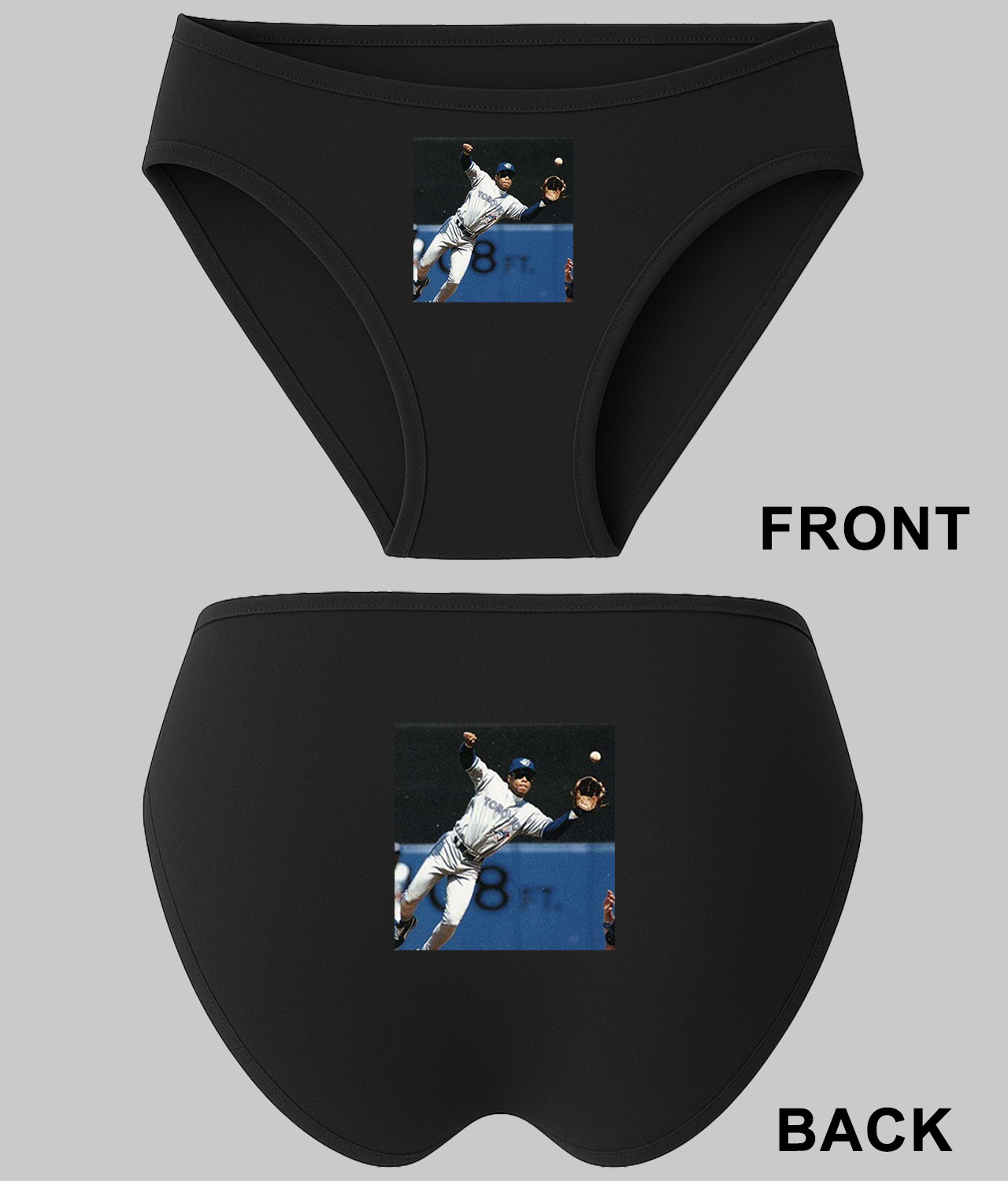 1993 Roberto Alomar Toronto Blue Jays Photo Baseball Logo Symbol Emblem Customized Design on Women's Plus Size Bikini Brief Underwear