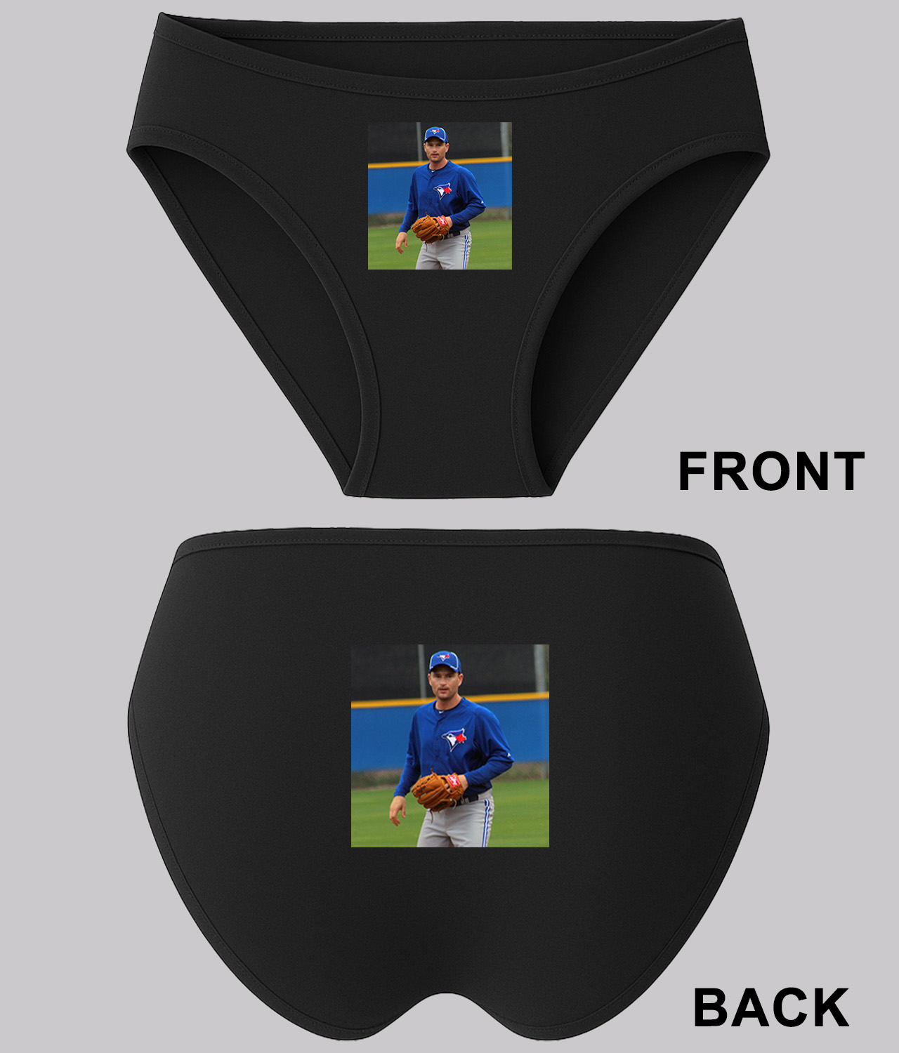 2012 Season Jason Frasor Toronto Blue Jays Photo Baseball Logo Symbol Emblem Customized Design on Women's Plus Size Bikini Brief Underwear