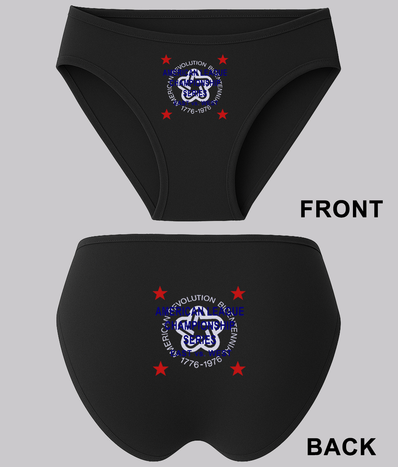 1976 American League Championship Series East Vs. West ALCS Baseball Logo Emblem Customized Design on Women's Plus Size Bikini Brief Underwear