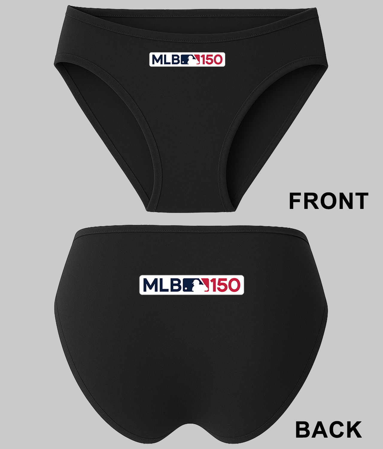 Major League Baseball 150th MLB 150 Anniversary Logo Symbol Emblem Customized Design on Women's Plus Size Bikini Brief Underwear
