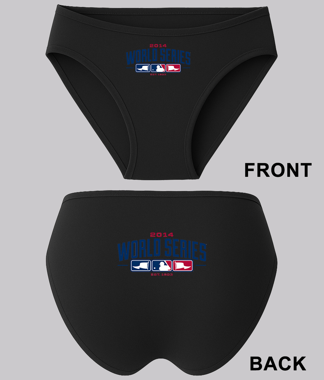 2014 Major League Baseball World Series Alternate Logo Symbol Emblem Customized Design on Women's Plus Size Bikini Brief Underwear