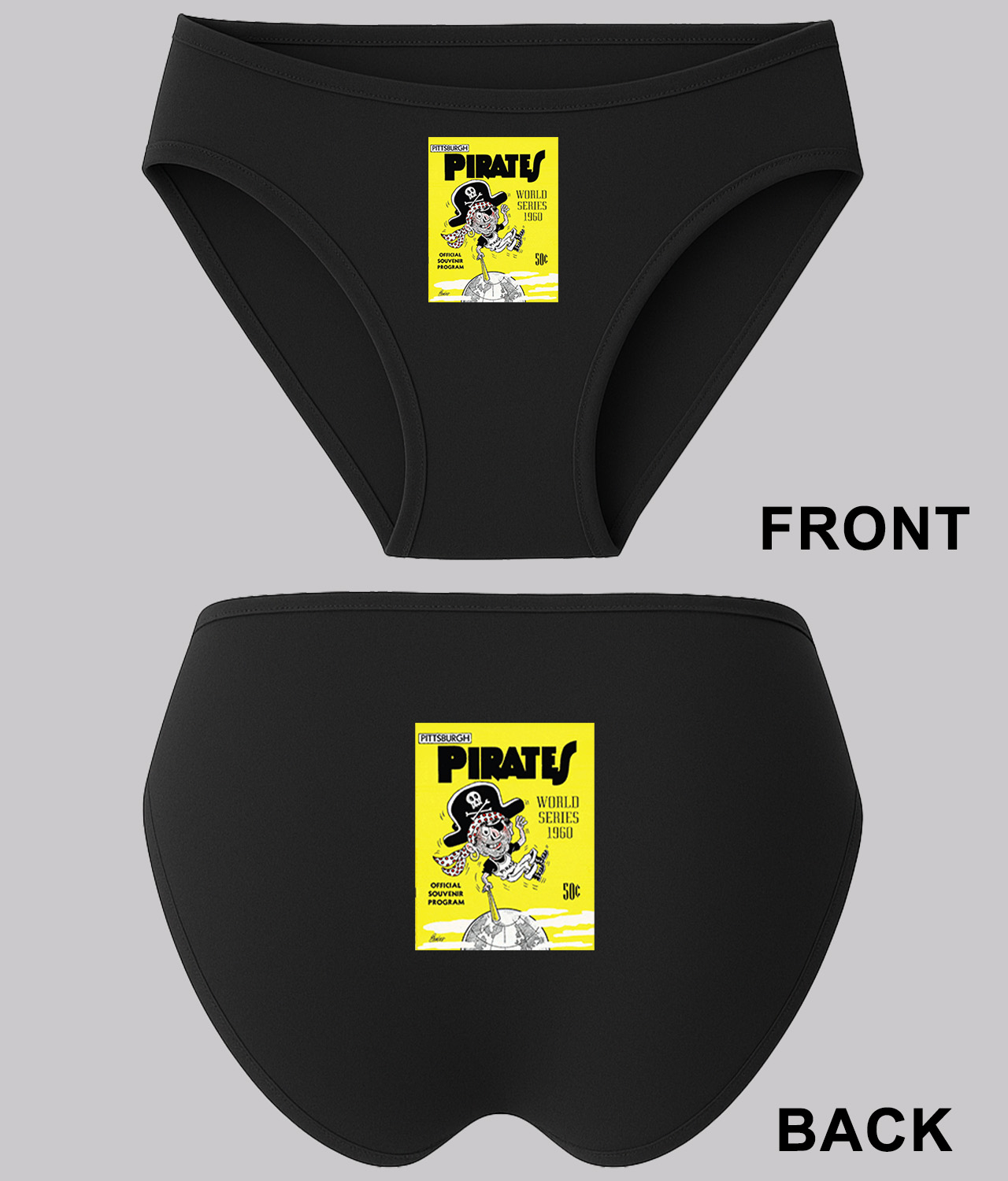 MLB World Series Program 1960-New York Yankees vs. Pittsburgh Pirates Baseball Logo Customized Design on Women's Plus Size Bikini Brief Underwear