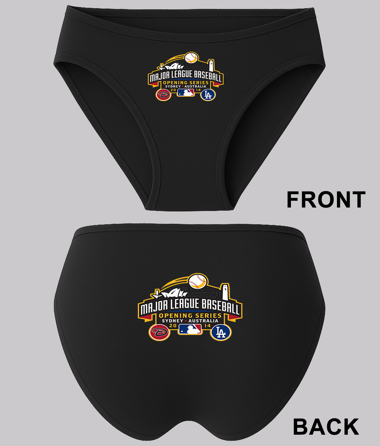 2014 MLB Opening Series Sydney Australia - Los Angeles Dodgers vs Arizona Diamondbacks Baseball Custom Design on Women's Plus Size Bikini Brief