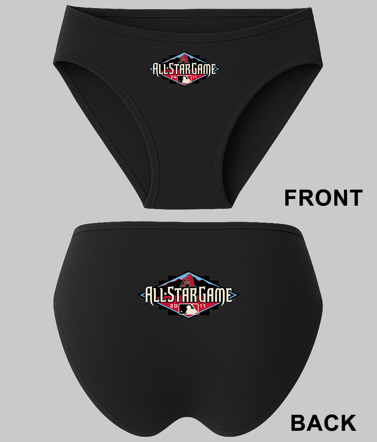 2011 MLB All-Star Game Chase Field Phoenix Arizona Baseball Logo Symbol Emblem Customized Design on Women's Plus Size Bikini Brief Underwear
