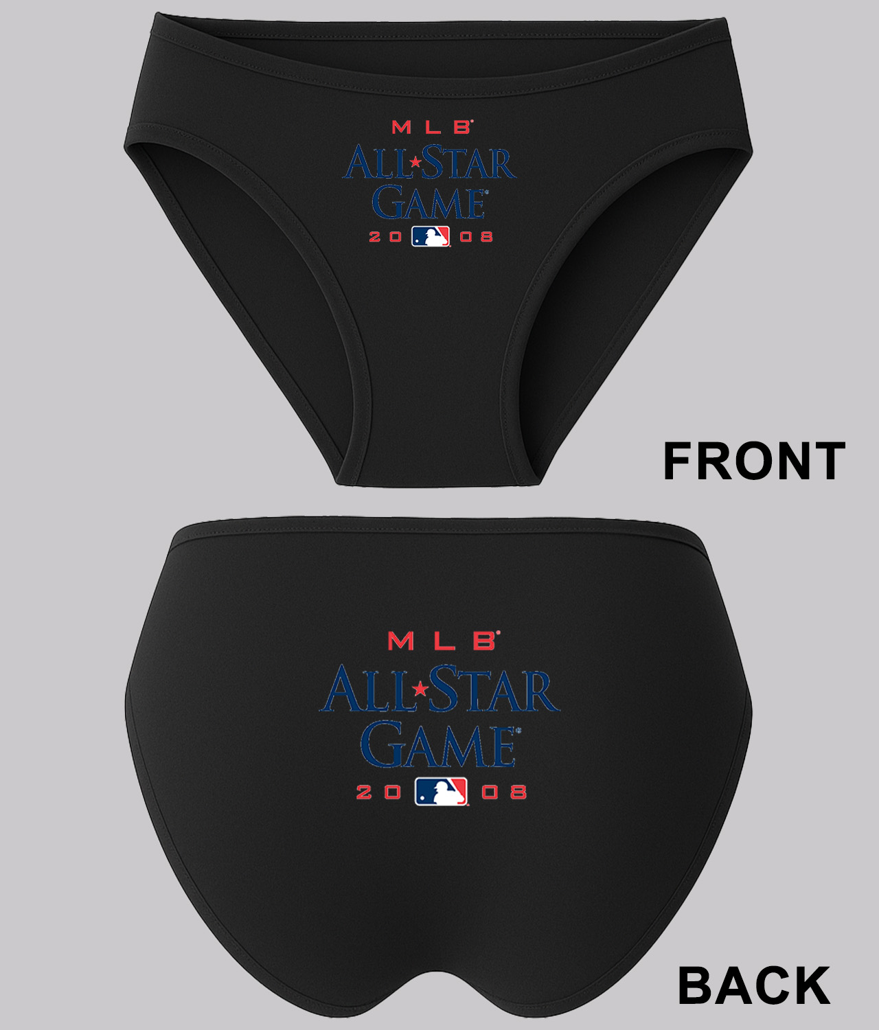 MLB 2008 All-Star Game Yankee Stadium In New York City Baseball Logo Symbol Emblem Customized Design on Women's Plus Size Bikini Brief Underwear - Image 1